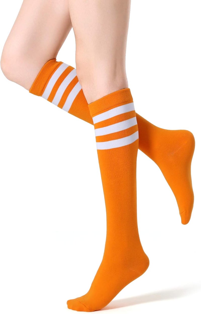 FITRELL Women's Knee High Socks Outdoor Sport Athletic Socks Casual Stripe Tube Socks 1-4 Pack - Image 4